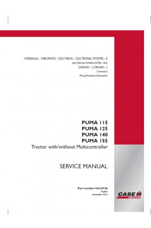 Case IH Puma 115, Puma 125, Puma 140, Puma 155 Service Manual