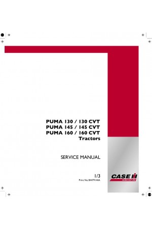 Case IH Puma 130, Puma 145, Puma 160 Service Manual