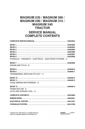 Case IH Magnum 235, Magnum 260, Magnum 290, Magnum 315, Magnum 340 Service Manual