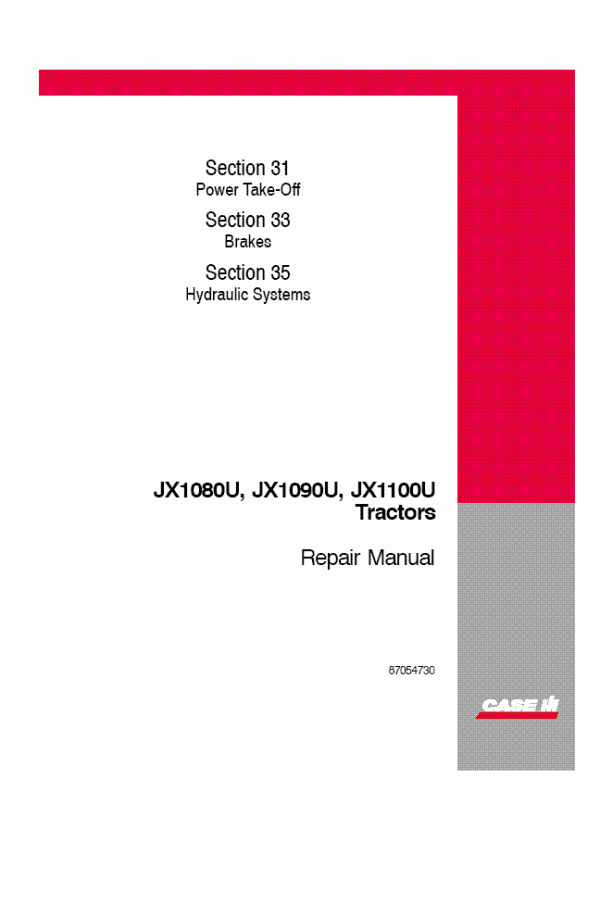 Case Ih 3 Jx1080u Jx1090u Jx1100u Service Manual