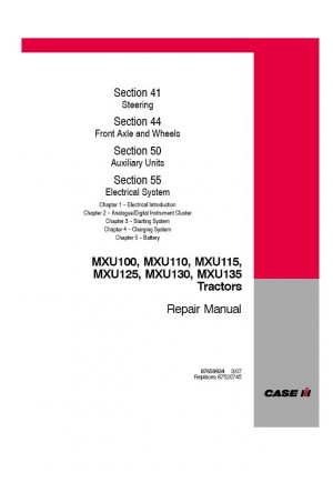 Case IH MXU100, MXU110, MXU115, MXU125, MXU130, MXU135 Service Manual