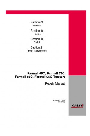 Case IH Farmall 65C, Farmall 75C, Farmall 85C, Farmall 95C Service Manual