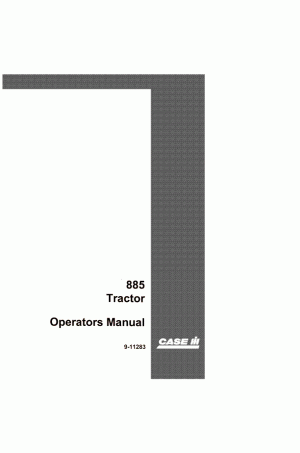 Case IH 885 Operator`s Manual
