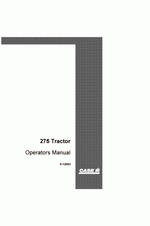Case IH 275 Operator`s Manual