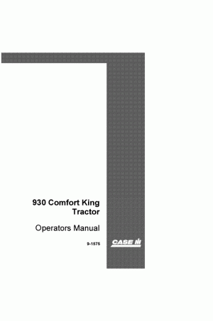 Case IH 930 Operator`s Manual