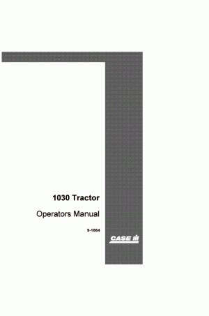 Case IH 1030 Operator`s Manual