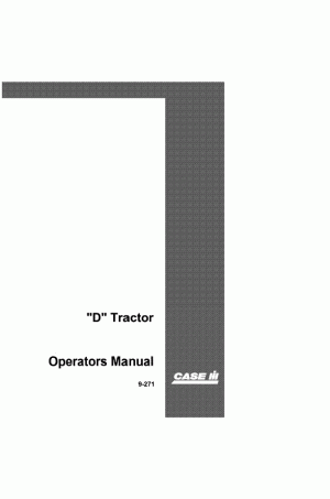 Case IH D, DC-3, DC-4, DS Operator`s Manual