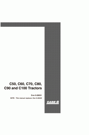 Case IH C100, C50, C60, C70, C80, C90 Operator`s Manual