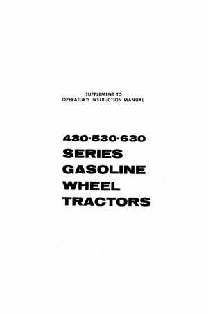 Case IH 430, 530, 630 Operator`s Manual