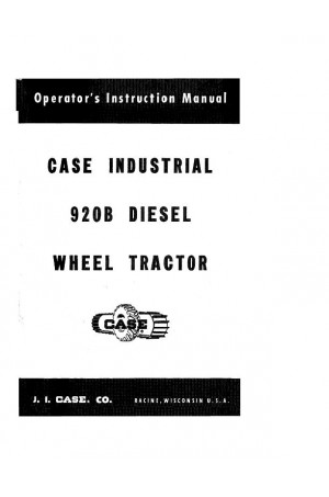 Case IH 920B Operator`s Manual