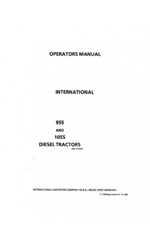 Case 1055, 955 Operator`s Manual