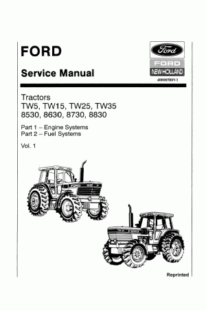 New Holland 8530, 8630, 8730, 8830, TW15, TW25, TW35, TW5 Service Manual