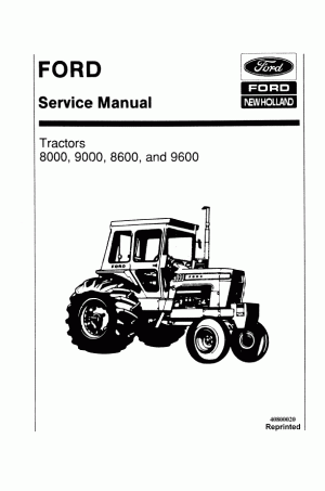 New Holland 8000, 8600, 9000, 9600 Service Manual