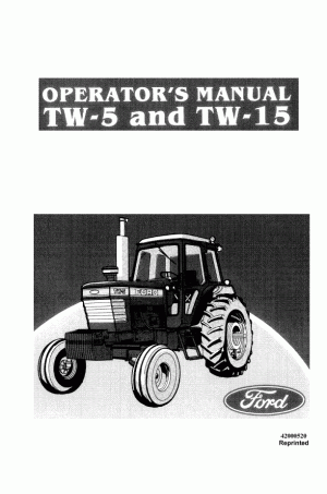 New Holland TW15, TW5 Operator`s Manual