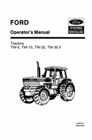 New Holland TW15, TW25, TW35, TW5 Operator`s Manual