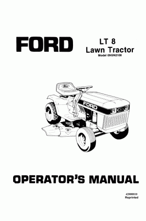 New Holland 8 Operator`s Manual