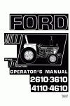 New Holland 10, 2610, 3610, 4110, 4610 Operator`s Manual