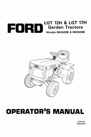 New Holland LGT17H Operator`s Manual