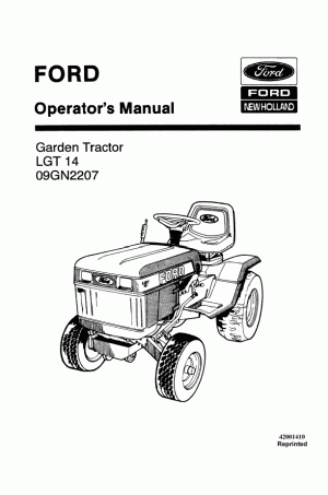 New Holland 14 Operator`s Manual