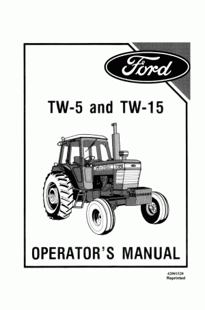 New Holland TW15, TW5 Operator`s Manual