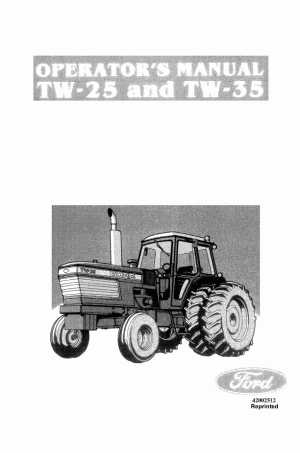 New Holland TW25, TW35 Operator`s Manual