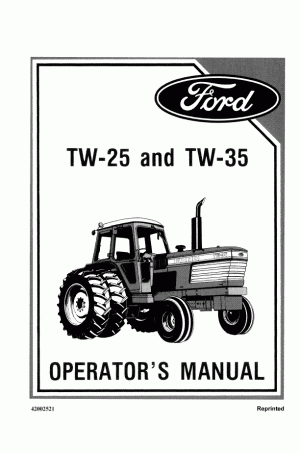 New Holland TW25, TW35 Operator`s Manual