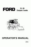 New Holland CL45 Operator`s Manual