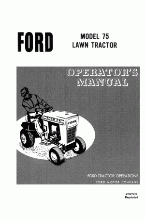 New Holland 70, 75 Operator`s Manual