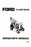 New Holland 85 Operator`s Manual