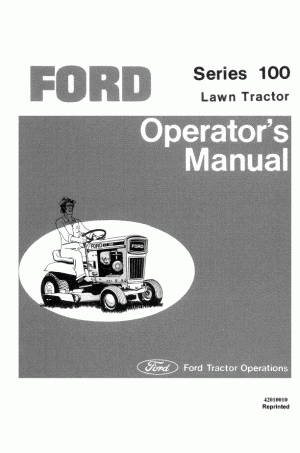 New Holland 100 Operator`s Manual