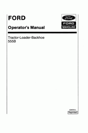 New Holland 555B Operator`s Manual
