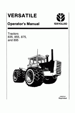 New Holland 855, 875, 895 Operator`s Manual