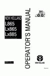New Holland L865, LX865, LX885 Operator`s Manual