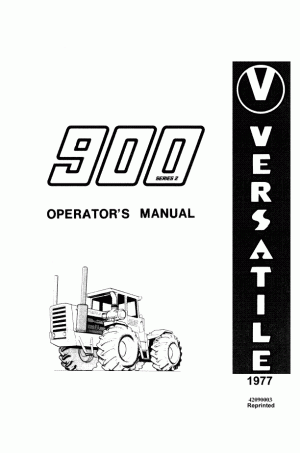 New Holland 900 Operator`s Manual