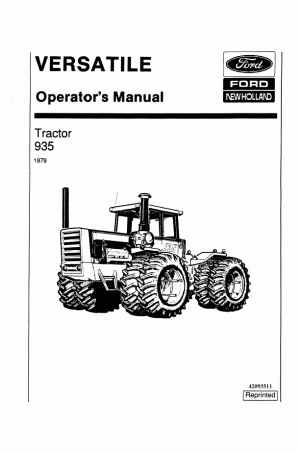 New Holland 935 Operator`s Manual