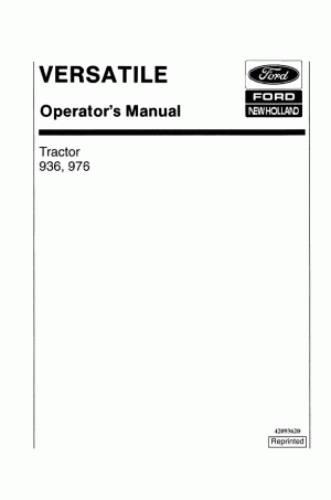 New Holland 936, 976 Operator`s Manual