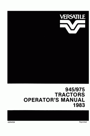 New Holland 975 Operator`s Manual