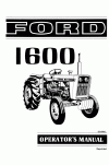 New Holland 1600 Operator`s Manual