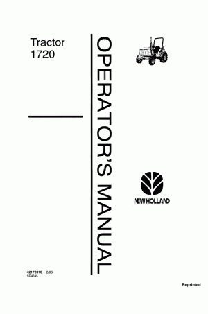 New Holland 1720 Operator`s Manual