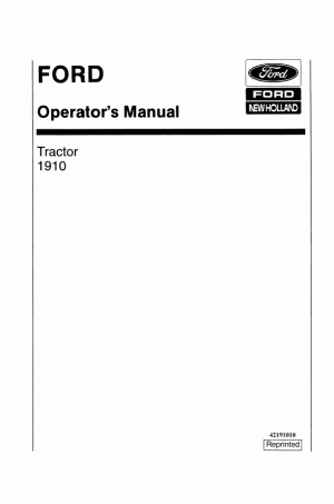 New Holland 1910 Operator`s Manual