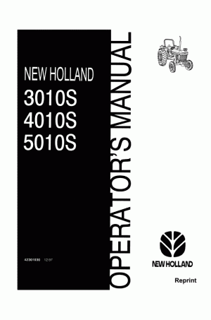 New Holland 3010S, 4010S, 5010S Operator`s Manual