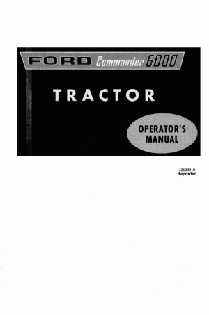 New Holland 6000 Operator`s Manual