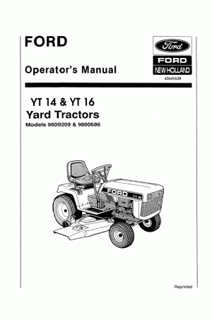 New Holland 14, 16 Operator`s Manual