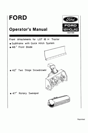 New Holland H Operator`s Manual