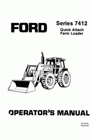 New Holland 4635, 7412 Operator`s Manual