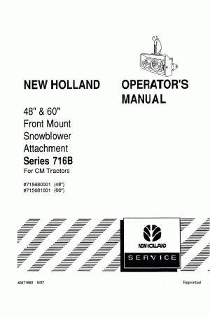New Holland 48, 60, 716B Operator`s Manual