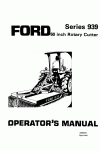 New Holland 939 Operator`s Manual