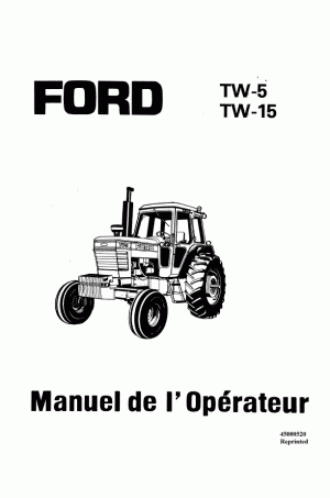 New Holland TW15, TW5 Operator`s Manual