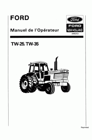 New Holland TW25, TW35 Operator`s Manual