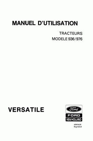 New Holland 936, 976 Operator`s Manual